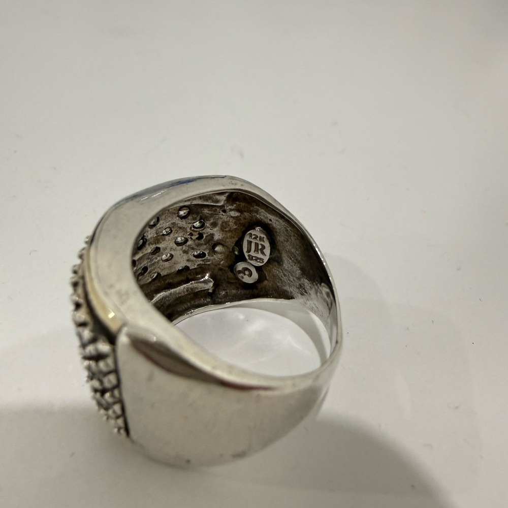 Rings Bundle Sterling Silver 925 Colombian Made with Rhinestones 5 piece Size 7 - Picture 8 of 8